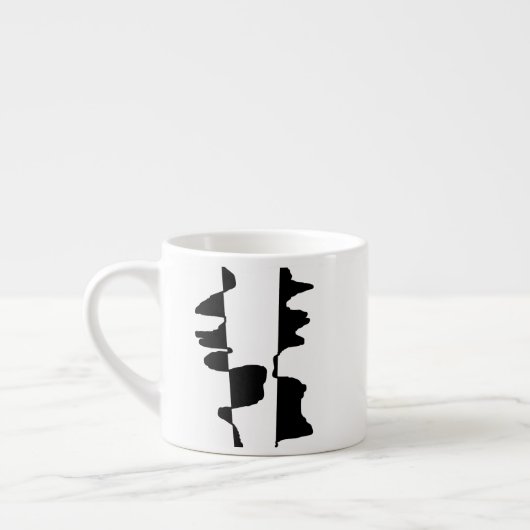 Mini mokkop espresso Abstracte kunst Dubbel Gezich Kop (Links)