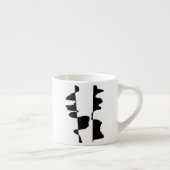 Mini mokkop espresso Abstracte kunst Dubbel Gezich Kop (Rechts)