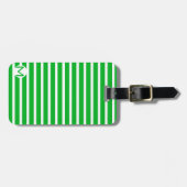 Mini Monogram Groene Streep Bagagelabel (Voorkant horizontaal)