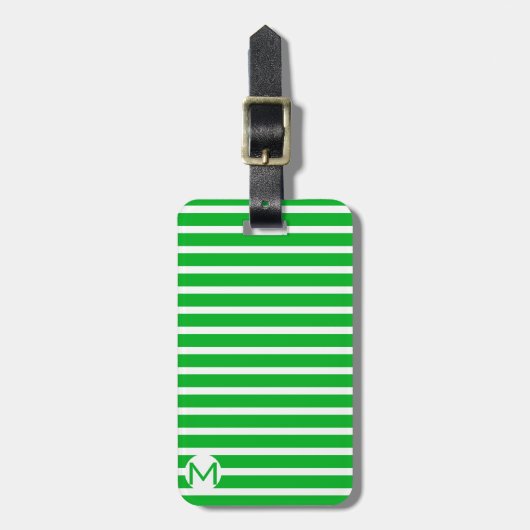 Mini Monogram Groene Streep Bagagelabel (Voorkant verticaal)