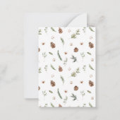 Mini Monogram Katoen Bloemen Krans Vrolijk Kerstfe Notitiekaartje (Achterkant)