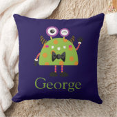 Mini Monster, blauw groen, kinder, kinderen Kussen (Deken)