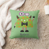 Mini Monster, lichtgroen, kinderkamer Kussen (Deken)