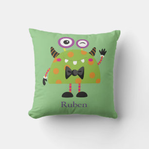 Mini Monster, lichtgroen, kinderkamer Kussen