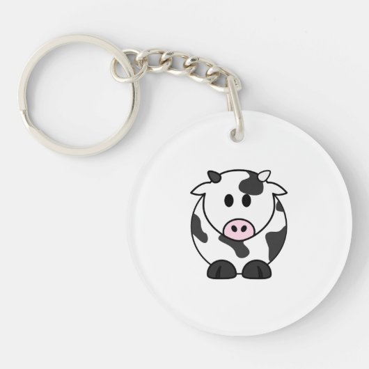 Mini Moo – dikke koe acrylic sleutelhanger (Voorkant)