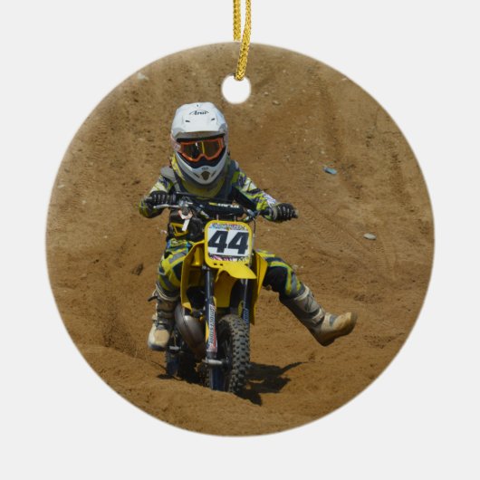Mini Motocross Keramisch Ornament (Voorkant)