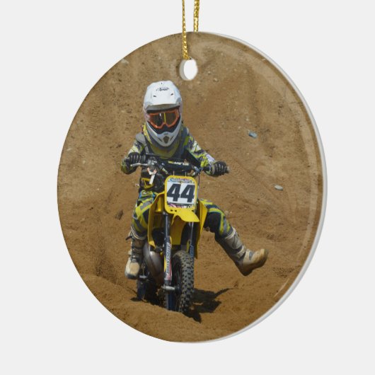 Mini Motocross Keramisch Ornament (Links)