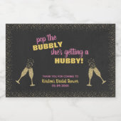 Mini Mousserende Wijn Label Bruids Bubble Douche F Sparkling Wijnetiket (Enkel label)