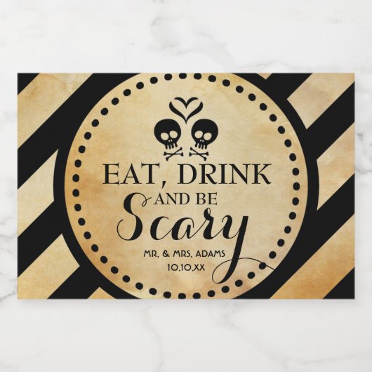 Mini Mousserende Wijn Label Gotische Huwelijksguns Sparkling Wijnetiket (Enkel label)