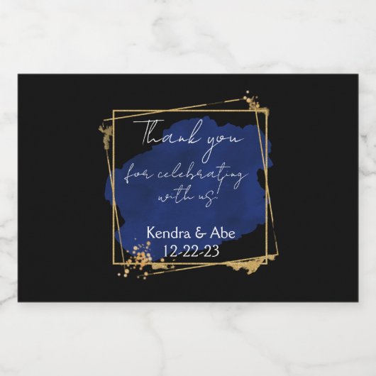 Mini Mousserende Wijnfles etiket voor bruiloft (Enkel label)