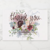 Mini Mousserende Wijnfles Etiketten Dank u (Enkel label)