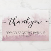 Mini Mousserende Wijnfles Etiketten Dank u (Enkel label)