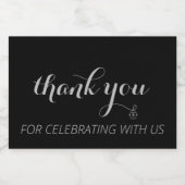 Mini Mousserende Wijnfles Etiketten Dank u (Enkel label)