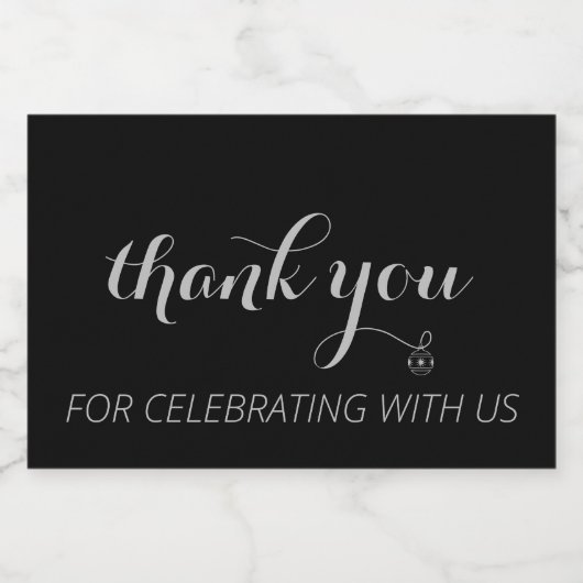 Mini Mousserende Wijnfles Etiketten Dank u (Enkel label)