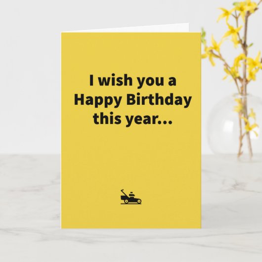 Mini Mower - Birthday Kaart (Gele Bloem)