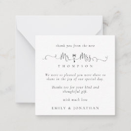 MINI Mr. Key Motif Script Wedding Hartelijk dank Notitiekaartje