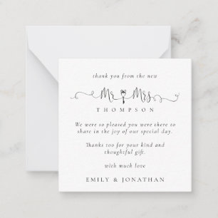 MINI Mr. Key Motif Script Wedding Hartelijk dank Notitiekaartje