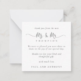MINI Mr. Stylish Script Wedding Dank u Notitiekaartje
