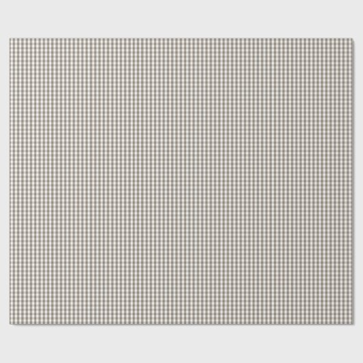 Mini Mulch Bruine Gingham Geruite Patroon op Wit Cadeaupapier (Vlak)