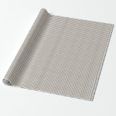 Mini Mulch Bruine Gingham Geruite Patroon op Wit Cadeaupapier (Uitgerold)