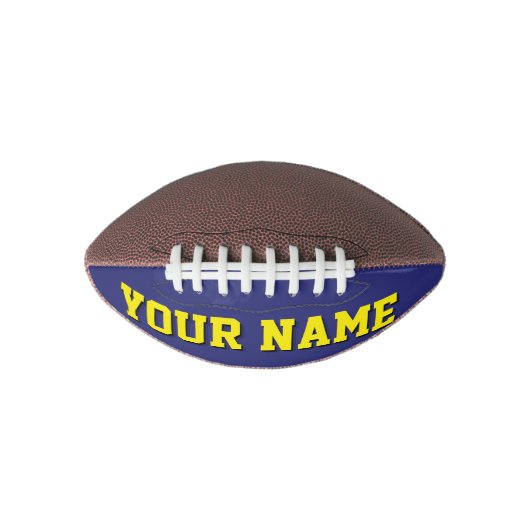 Mini NAVY BLUE EN GEEL, gepersonaliseerd Football (Voorkant)