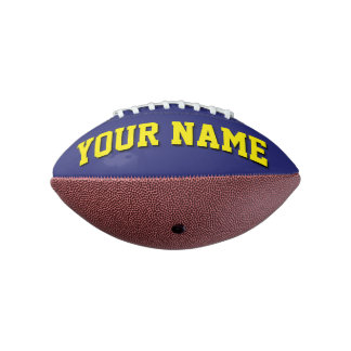 Mini NAVY BLUE EN GEEL, gepersonaliseerd Football