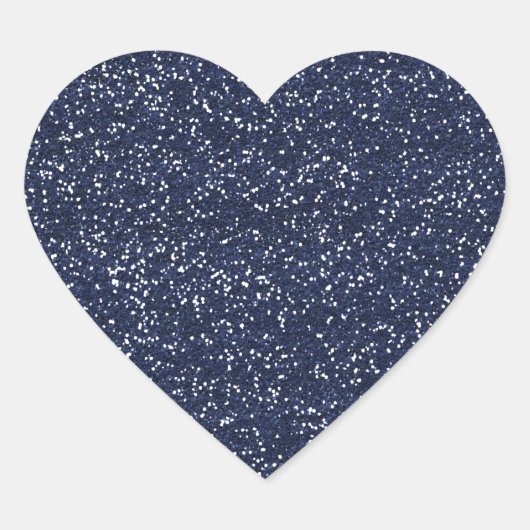 MINI NAVY BLUE GLITTER TEXTURE SJABLOON ACHTER HART STICKER (Voorkant)