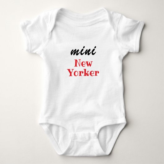 Mini New Yorker, Baby Cadeau, Meisje, Jongen, Unis Romper (Voorkant)