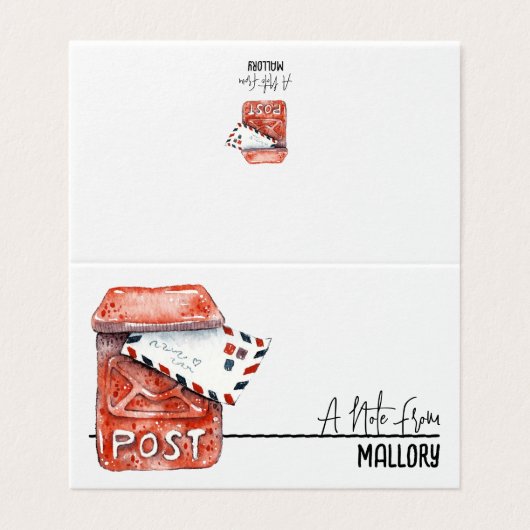 Mini Note Kaarten Gepersonaliseerd met Jouw naam (Buitenkant ongevouwen)