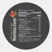 Mini Nutrition Facts Label Colorful Maple Leaf (Voorkant)