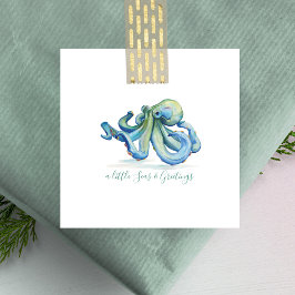 Mini Octopus Kerstmis Notitiekaartje