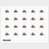 Mini Oranje bulldozer Ronde Sticker (Vel)