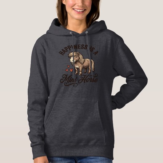 Mini Paard Vintage Gravure Cute Pony Shirt Ontwerp (Voorkant)