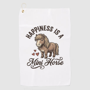 Mini Paard Vintage Gravure Cute Pony Shirt Ontwerp Golfhanddoek