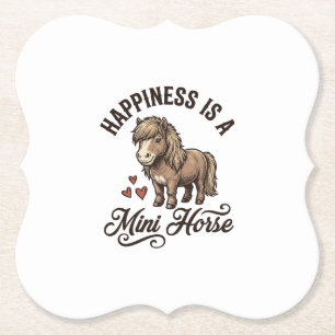 Mini Paard Vintage Gravure Cute Pony Shirt Ontwerp Kartonnen Onderzetters
