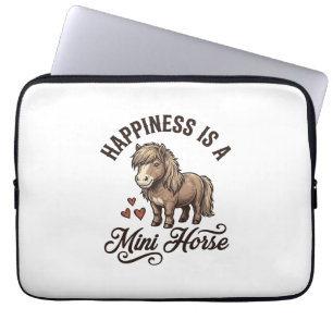 Mini Paard Vintage Gravure Cute Pony Shirt Ontwerp Laptop Sleeve