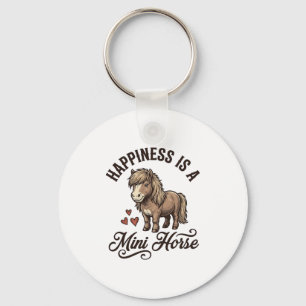 Mini Paard Vintage Gravure Cute Pony Shirt Ontwerp Sleutelhanger