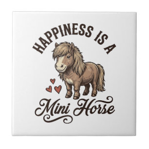 Mini Paard Vintage Gravure Cute Pony Shirt Ontwerp Tegeltje