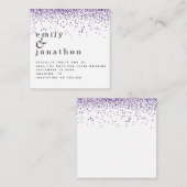 MINI Paarse Glitter Confetti Wedding Save the Date Notitiekaartje (Voorkant / Achterkant)