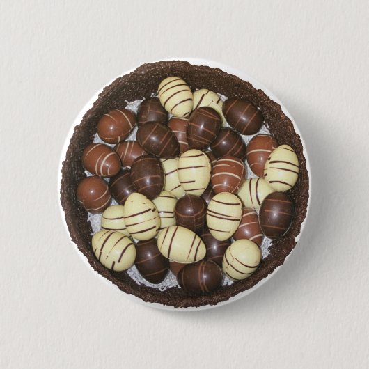 Mini Paaseieren in chocoladenest Ronde Button 5,7 Cm (Voorkant)