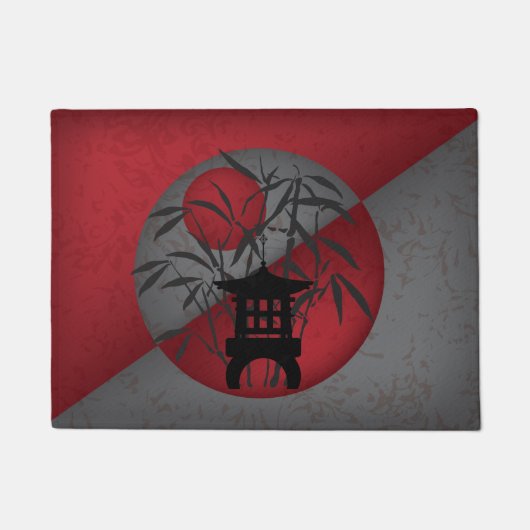Mini pagode bamboe maan rood deurmat (Voorkant)