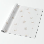 Mini Parelpatroon Elegante Strik Inpakpapier (Uitgerold)
