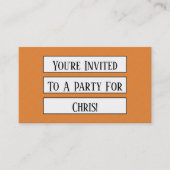 Mini Party Invitation Reminder Sjabloon Visitekaartje (Voorkant)