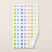 Mini Pastel Rainbow Squares Bad Handdoek (Handdoek)
