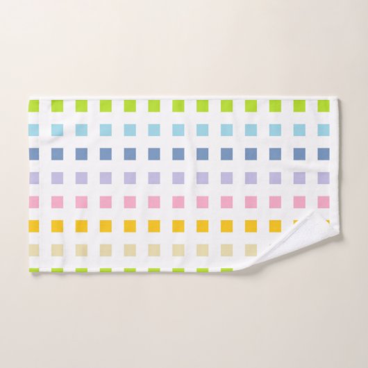Mini Pastel Rainbow Squares Bad Handdoek (Handdoek)