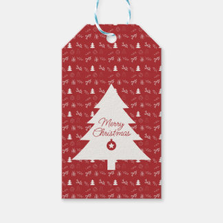 Mini Pattern Festive Red & White Christmas Cadeaulabel