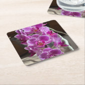 Mini Phalaenopsis Sogo Vivien Paarse orchideebloem Kartonnen Onderzetters (Schuin)