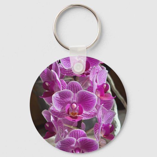 Mini Phalaenopsis Sogo Vivien Paarse orchideebloem Sleutelhanger (Achterkant)