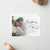 MINI Photo Foliage 1e gehuwde kerstkaartje Notitiekaartje (Voorkant / Achterkant in situ)