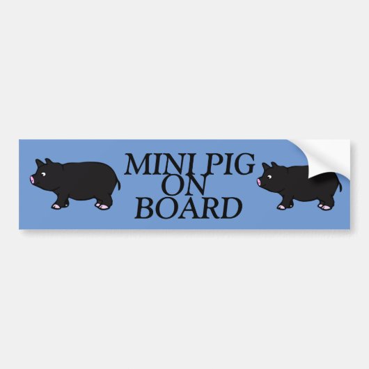 MINI PIG AAN BOORD, Black Mini Pig Bumpersticker (Voorkant)